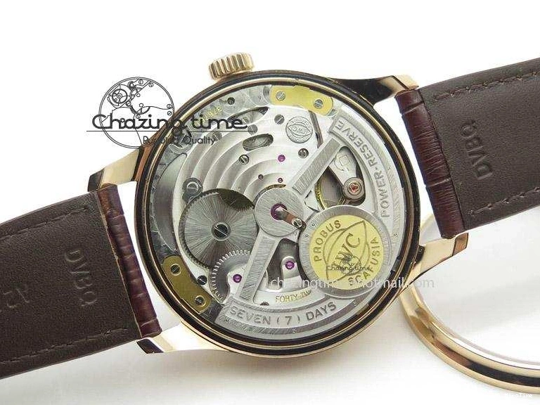 MIROTIME 0404 Portuguese Real PR IW500127 RG ZF 1:1 Best Edition Grey Red Dial On Brown Leather Strap A52010 V AllSeason 7331
